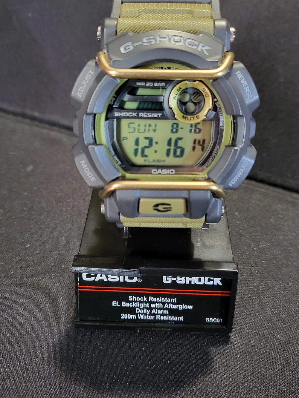 Casio G-Shock GD-400 Digital Sport Watch - Olive Green & Gold
